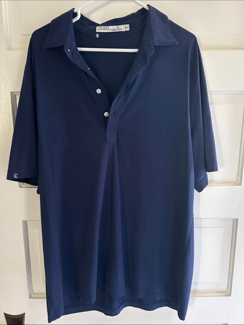 Criquet Men’s Navy Button-Down Casual Shirt